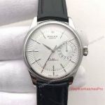 Swiss Copy Rolex Cellini Leather Strap Watch Date SS White Face 39mm